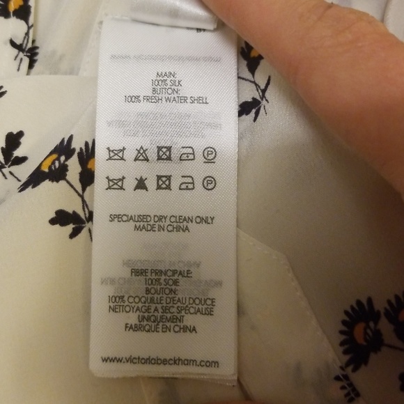 Victoria Beckham Daisy 100% Silk Blouse US Size4-6 - Picture 8 of 8